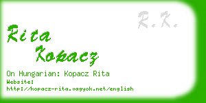 rita kopacz business card